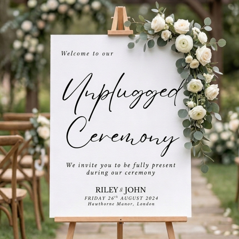 Unplugged Ceremony Signs