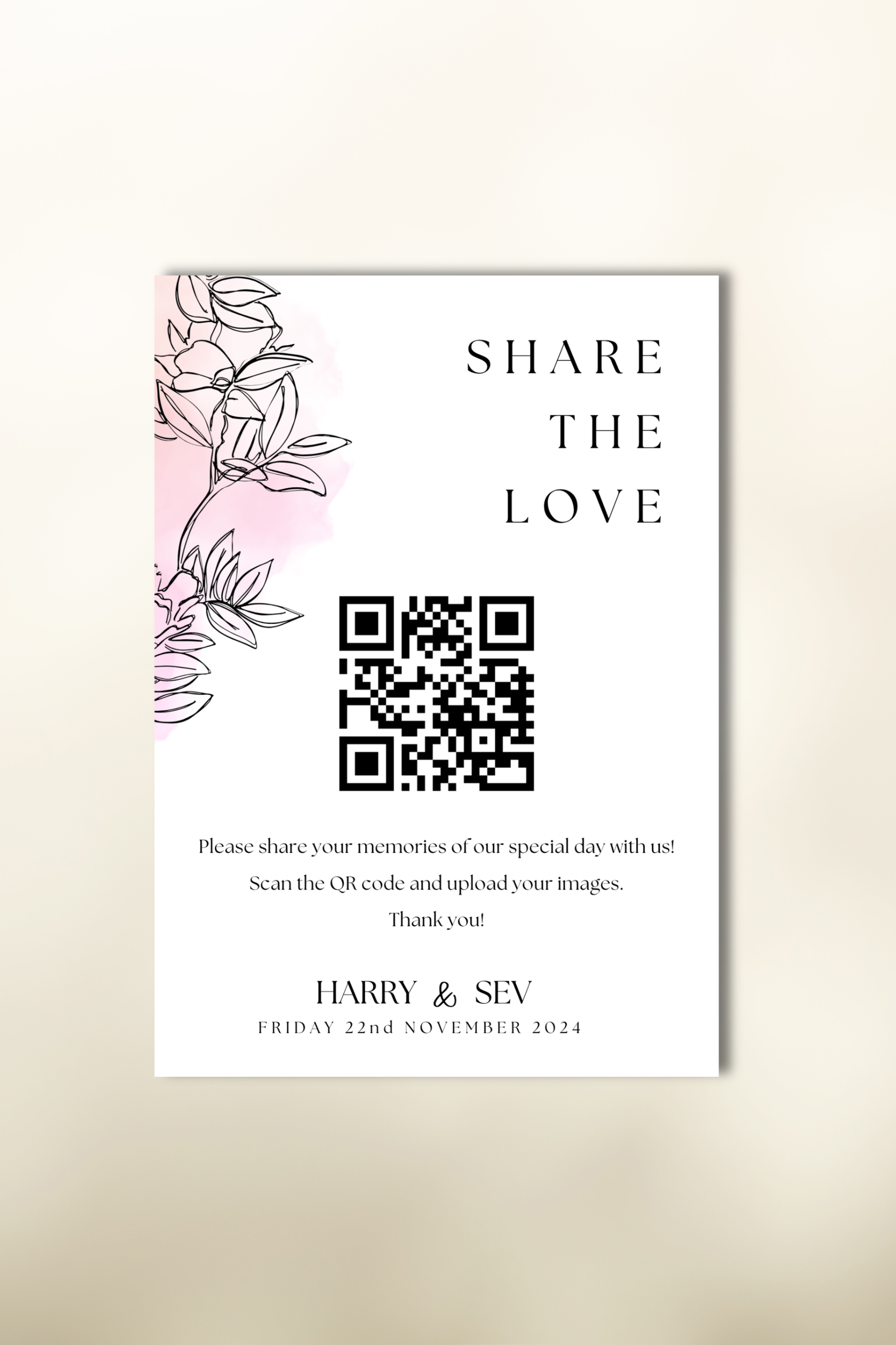 The Amara QR Code Photo Sign