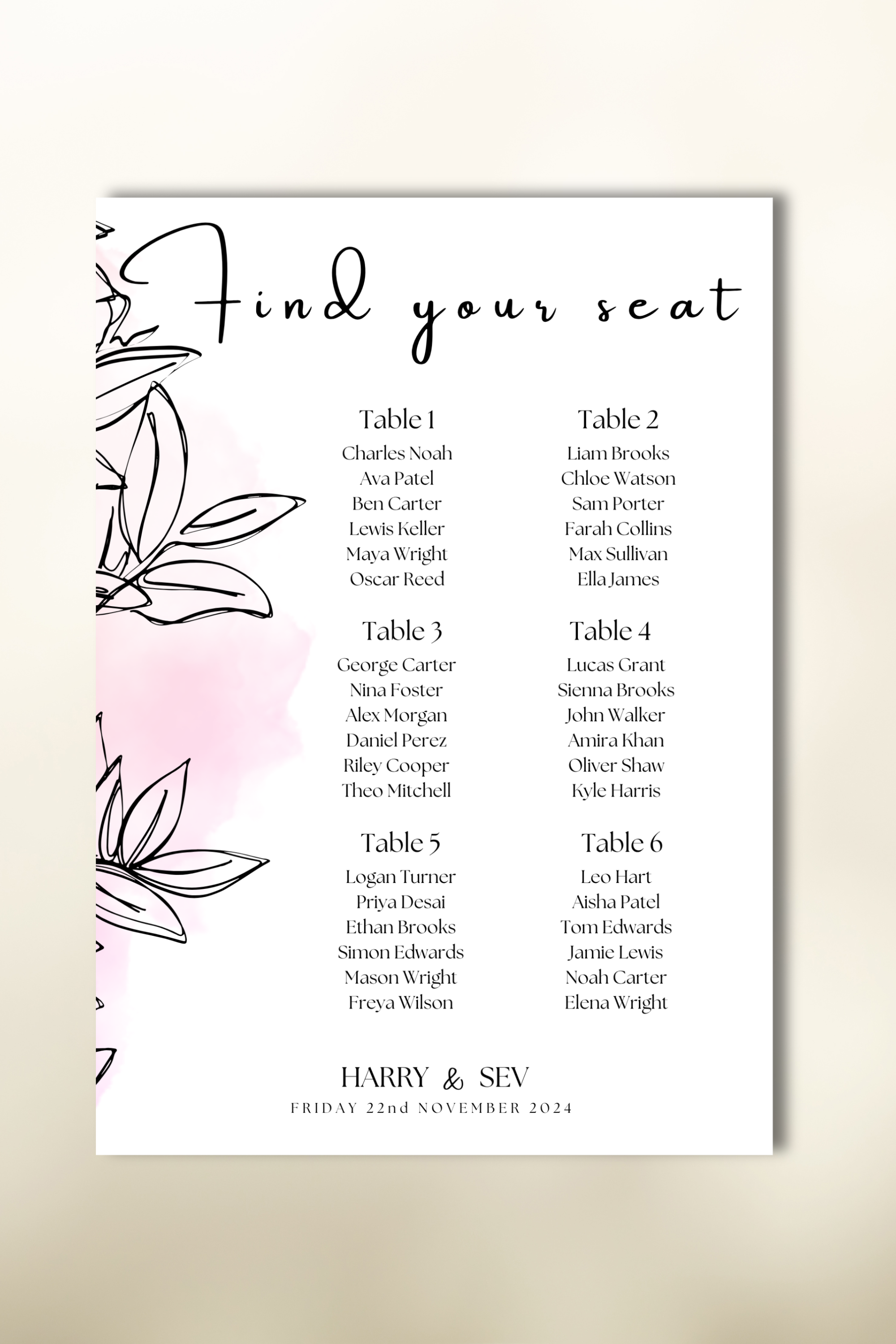 The Amara Seating Plan