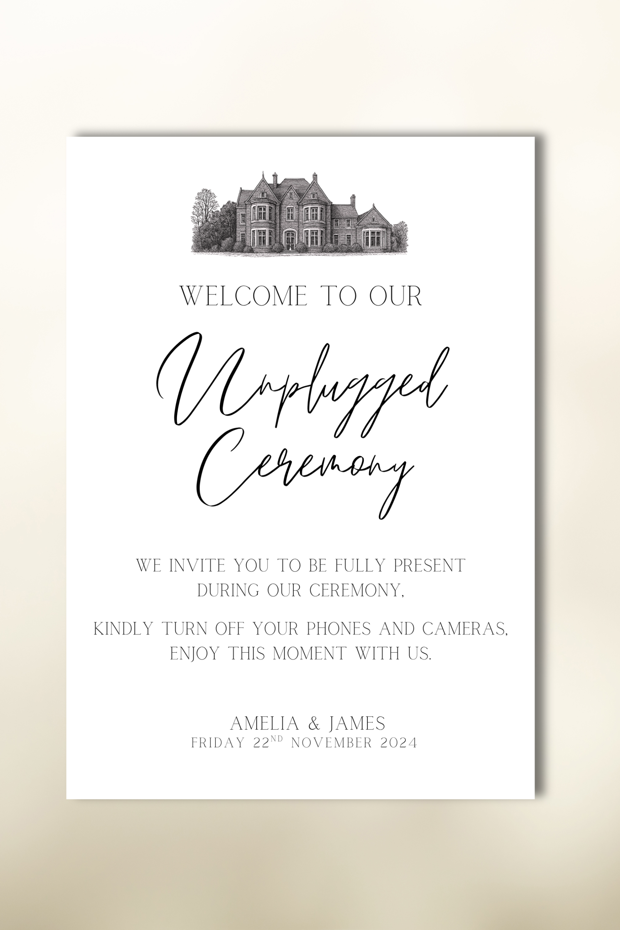 The Arcadia Unplugged Ceremony Sign