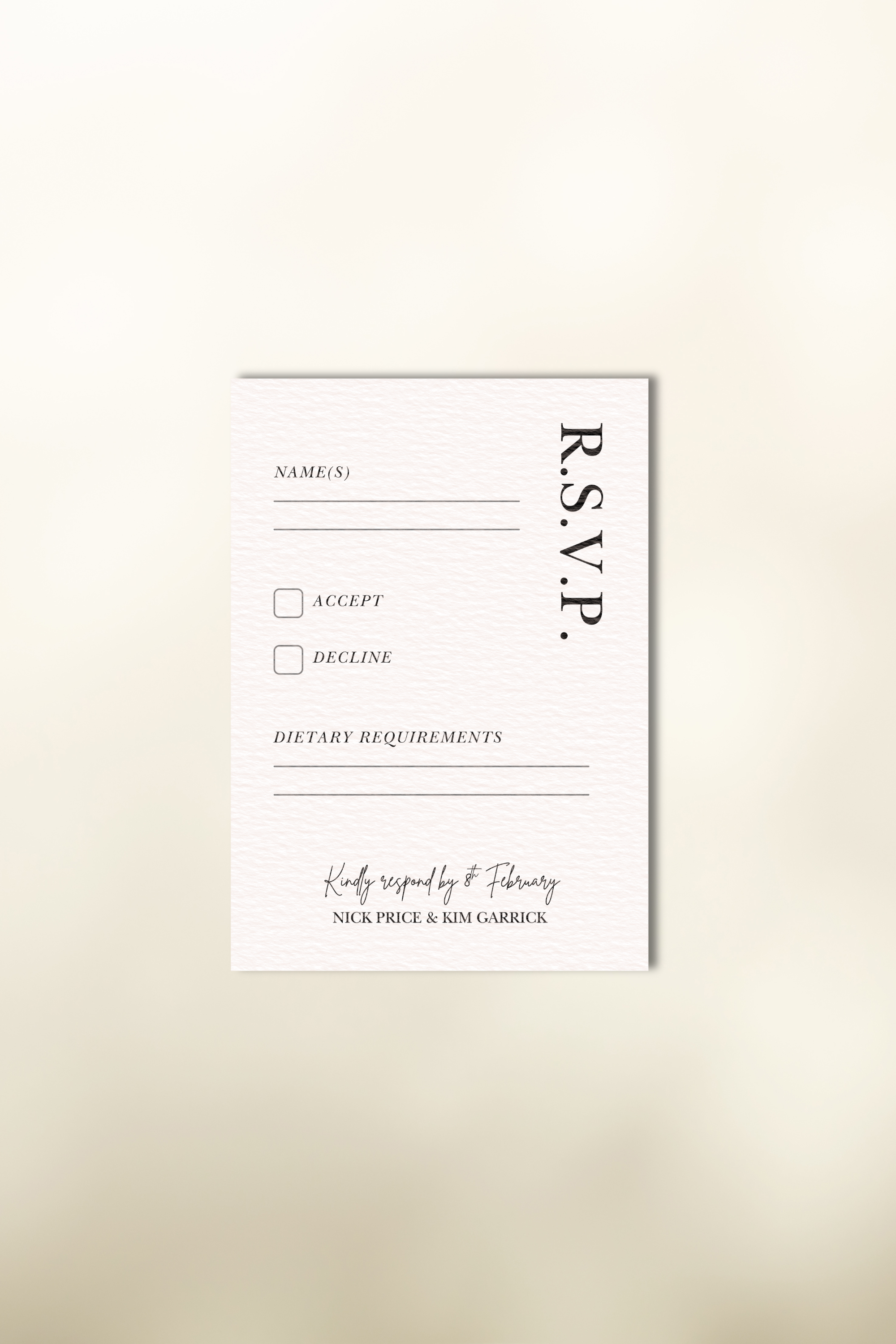 The Caldera RSVP Card