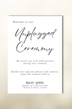 The Riley Unplugged Ceremony Sign