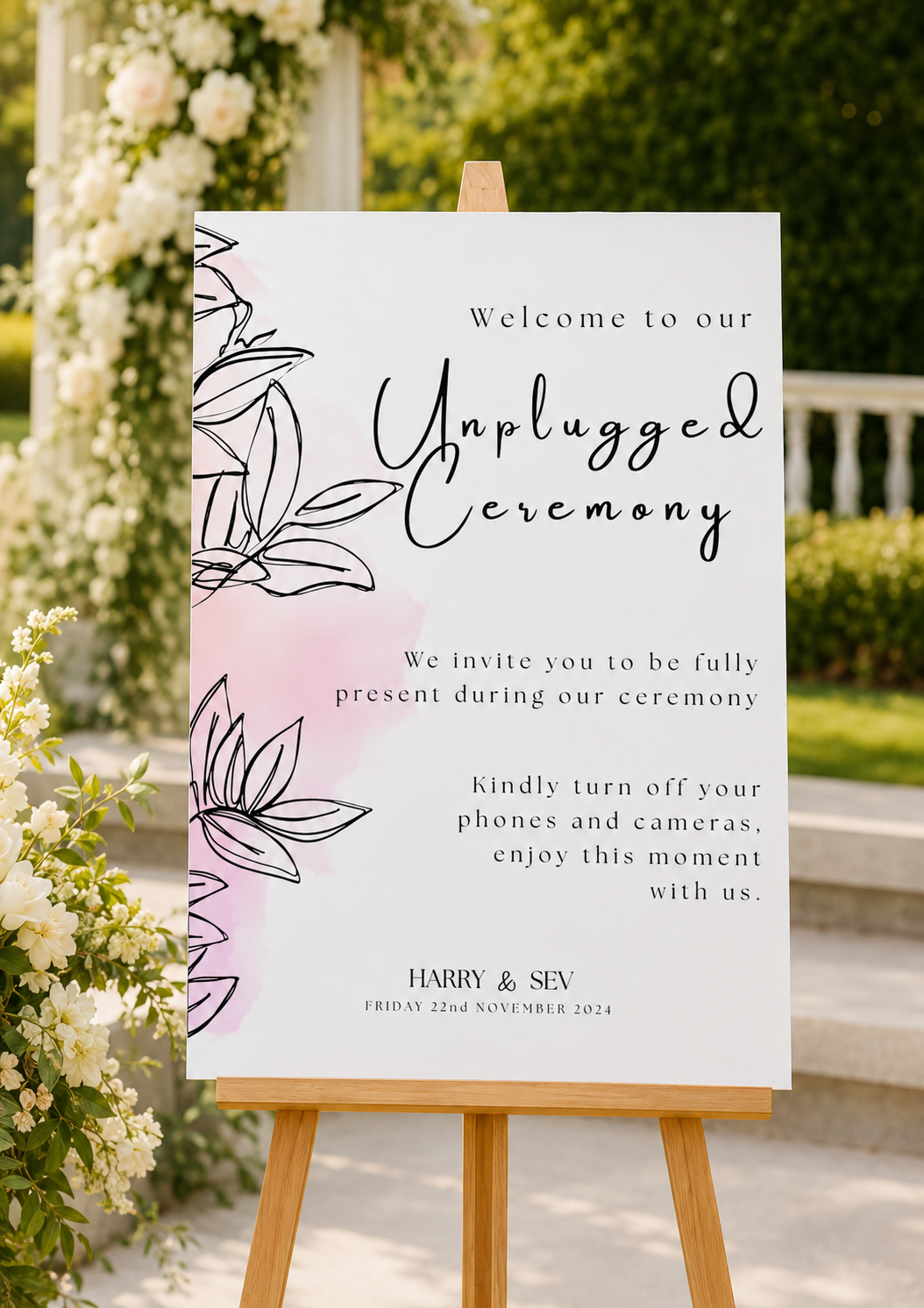 The Amara Unplugged Ceremony Sign