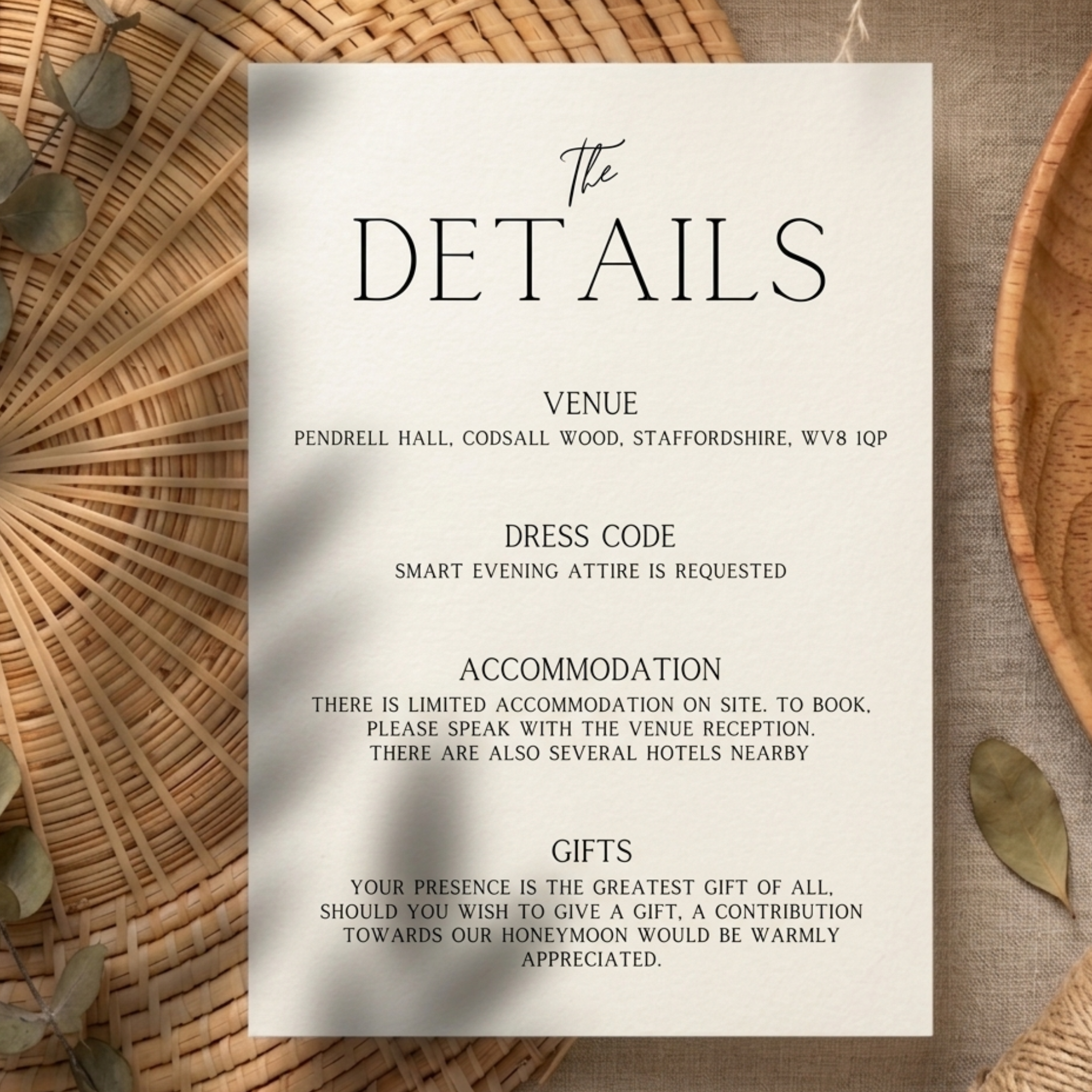 The Arcadia Details Card