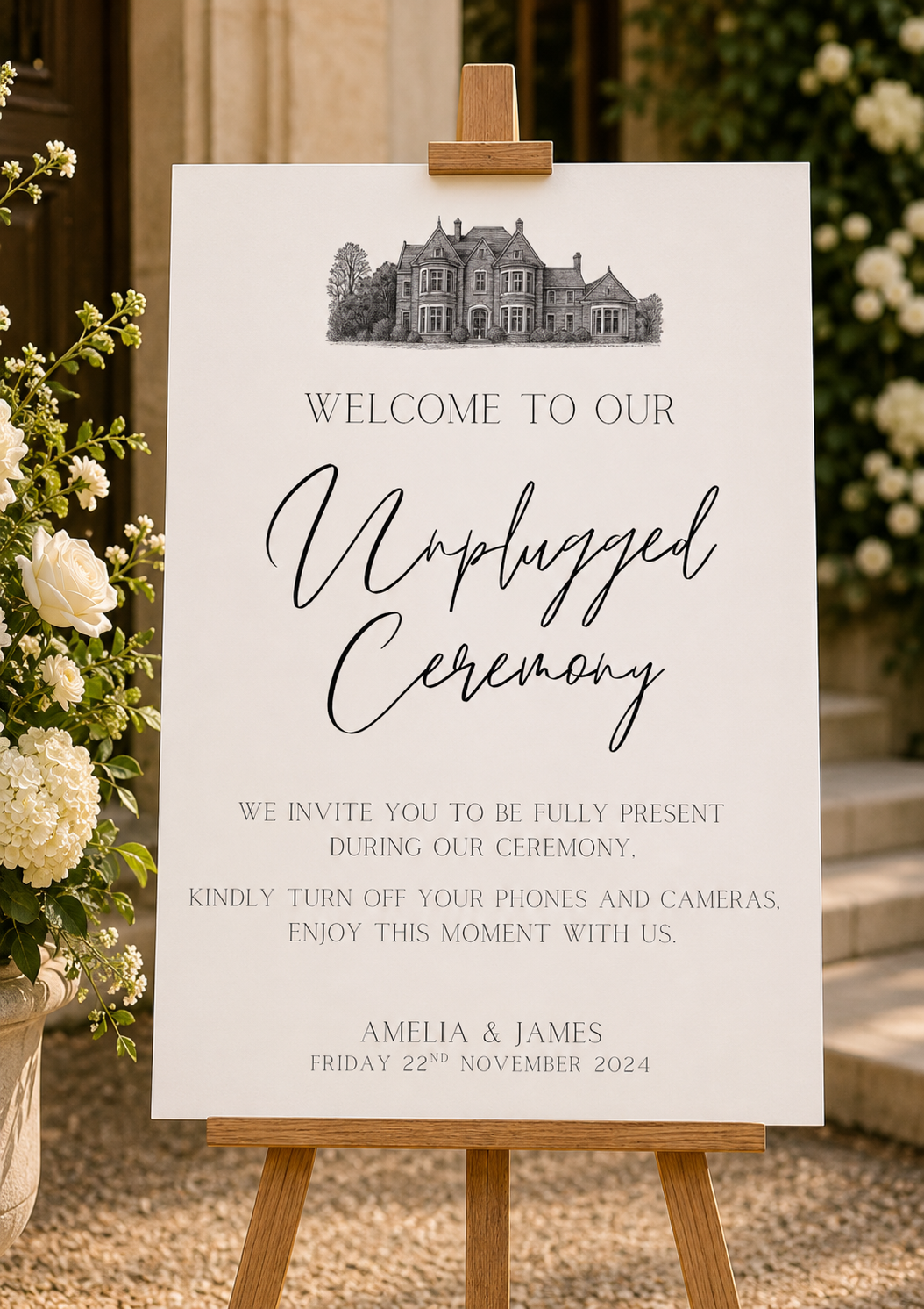 The Arcadia Unplugged Ceremony Sign