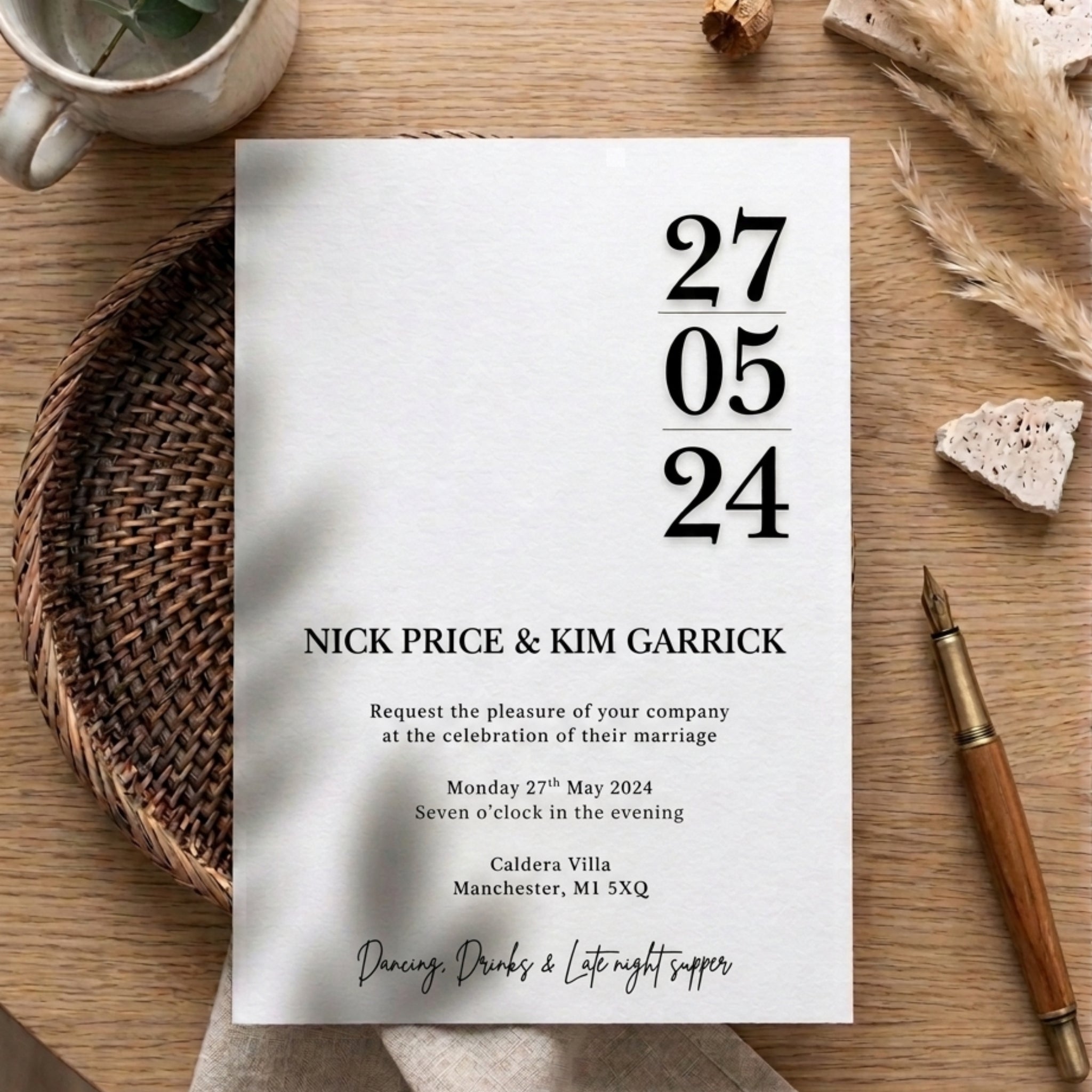 The Caldera Evening Reception Invitation