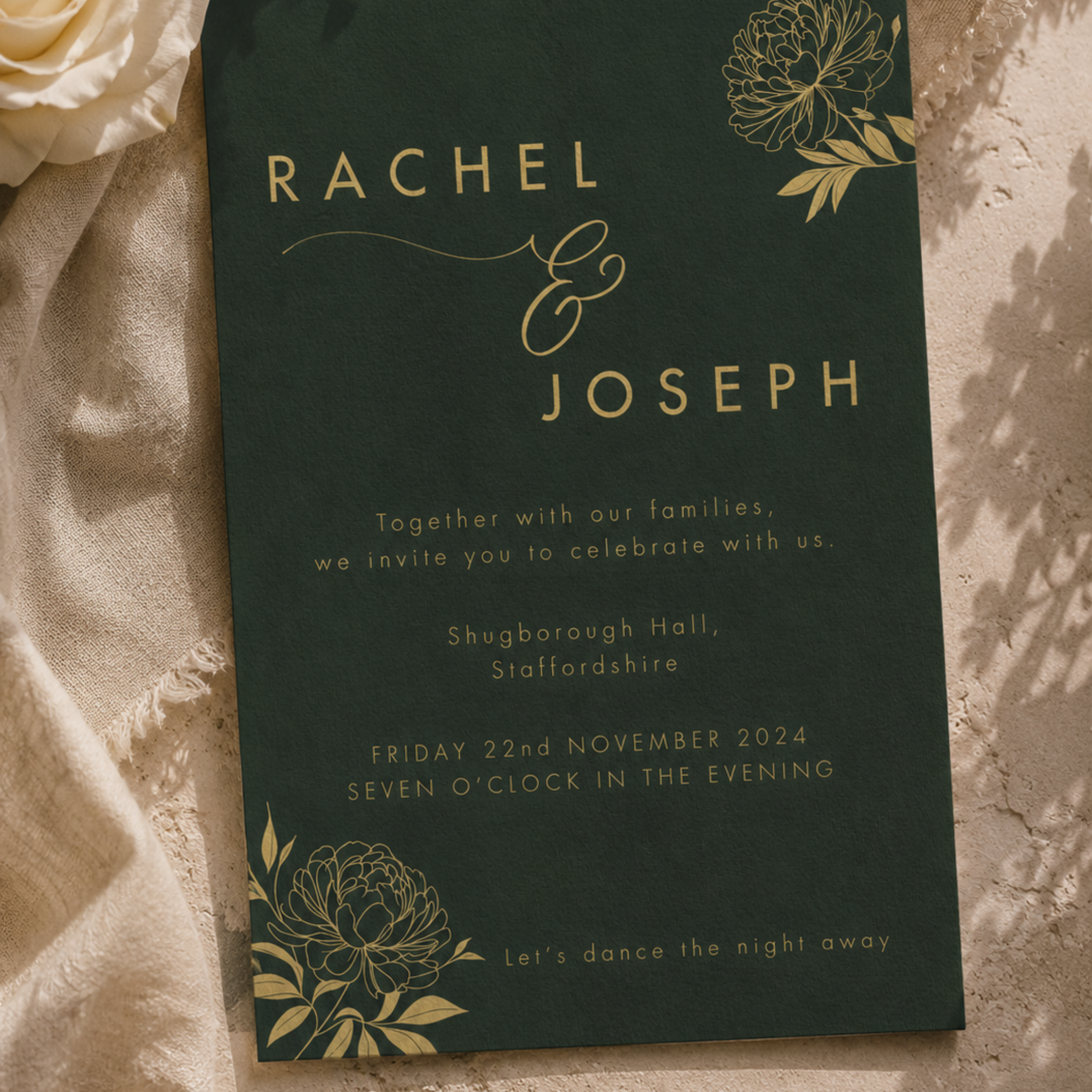 The Caramel Evening Reception Invitation