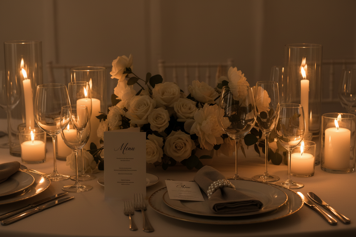 Moody Wedding Table with Stationery