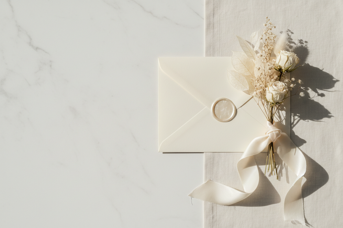 Right-Aligned Envelope Flat Lay